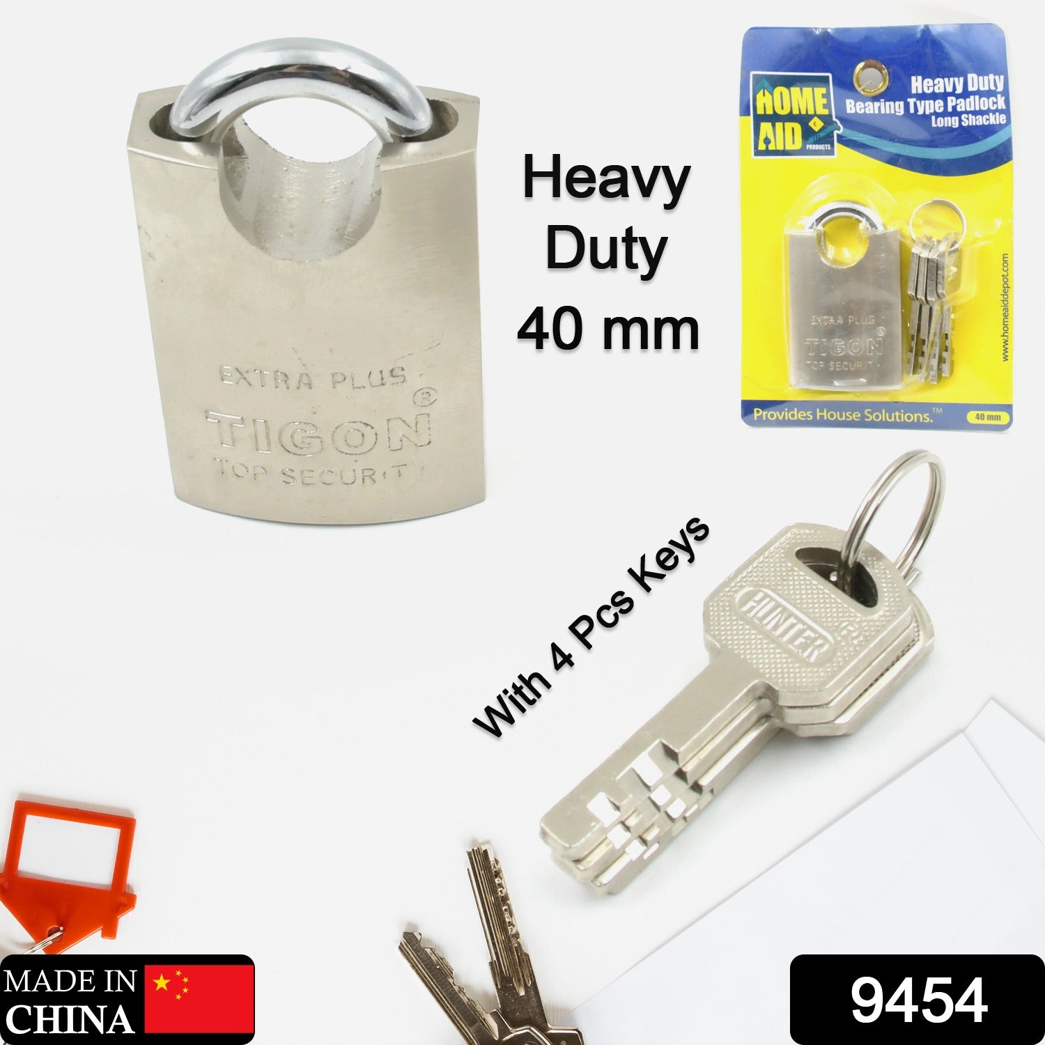 9454 Iron Pad lock, Brass Core and Thickened Spray Black Iron Door Lock With 4 pc Keys for Home Dormitory, Waterproof Antirust Anti-theft Padlocks Outdoor Gate Shed Locks Warehouse Big Iron Door Drawer Lock (40 mm ) 9454 Iron Pad lock, Brass Core and Thickened Spray Black Iron Door Lock With 4 pc Keys for Home Dormitory, Waterproof Antirust Anti-theft Padlocks Outdoor Gate Shed Locks Warehouse Big Iron Door Drawer Lock (40 mm )